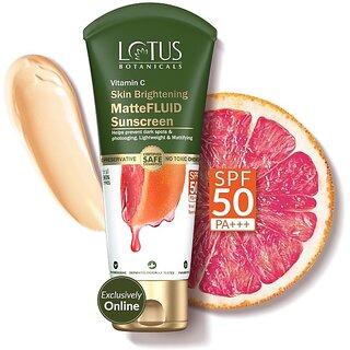 Lotus Botanicals Sunscreen - Spf Spf 50 Pa+++ Vitamin C Skin Brightening Mattefluid Sunscreen (50 G) Lotus Botanicals Sunscreen - Spf Spf 50 Pa+++ Vitamin C Skin Brightening Mattefluid Sunscreen (50 G)
