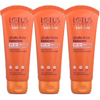 Lotus Herbals Sunscreen Spf 50 Pa Safe Sun Ultrarx Sunscreen Spf 50 Ss2 50G (Pack Of 3) Lotus Herbals Sunscreen Spf 50 Pa Safe Sun Ultrarx Sunscreen Spf 50 Ss2 50G (Pack Of 3)