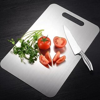                       Large Size Chopping Board Stainless Steel Metal Cutting KitchenHeavy Duty Choping-Board VegetableFruit Cutter Meats Vegetable Chopper BoardsSafe Durable -36 cm25 cm                                              