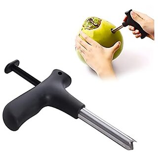                       Stainless Steel Coconut Opener 1 Pc xe2x80x93 Quick and Easy Cracking Tool with Drill Cutter Cleaning Stick Effortless Fresh Water Extraction Kit Durable Professional Hole Maker and Tap Cleaner                                              