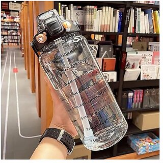 Contemporary Reusable Water Bottle with Time Markings 2 Litre Transparent Best Usage for Office/School/College/Gym/Travel Bottle | BPA-Free Fitness Sports Bottle Contemporary Reusable Water Bottle with Time Markings 2 Litre Transparent Best Usage for Office/School/College/Gym/Travel Bottle | BPA-Free Fitness Sports Bottle