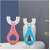 Toothbrush for Kids with U Shaped Silicone Brush Head for 360 Degree Cleaning Suitable For 2-6 Years Manual Heart Design Multicolor Pack of 2