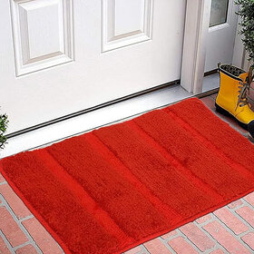 RADECOR Cotton Floor Mat (Red, Medium)