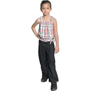                       Kid Kupboard Cotton Girls Top, Multicolor, Sleeveless, 7-8 Years KIDS7392                                              