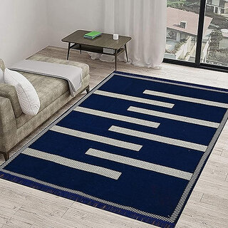 RADECOR Blue Chenille Carpet (152 cm, X 213 cm, Rectangle) RADECOR Blue Chenille Carpet (152 cm, X 213 cm, Rectangle)