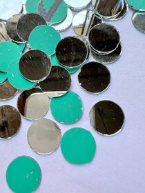 MIRROR GLASS WORLDWIDE Round Shape Mirrors  18 mm Diameter, 140 Pieces, 100gm  Ideal for Lippan Art, Mandala, Fabric C
