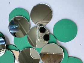 MIRROR GLASS WORLDWIDE Silver Round Shape Mirror 24mm Perfect for Lippan, Fabric, Mandala Art, Jewelry Making