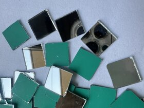 MIRROR GLASS WORLDWIDE Square Shape 13 mm 200 Pieces 100 gm Decorative Mirrors for Lippan Art, Mandala, Fabric, Jewelry