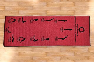 Radecor DreamhomesSurya Namaskar Pink Yoga Mat With Anti Skid Backing  72Cm X24Cm 20 Mm Yoga Mat