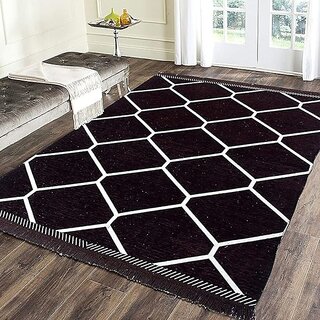                       RADECOR Brown Chenille, Velvet Carpet (152 cm,  X 213 cm, Rectangle)                                              