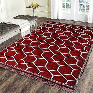                       RADECOR Maroon Chenille Carpet (152 cm,  X 213 cm, Rectangle)                                              