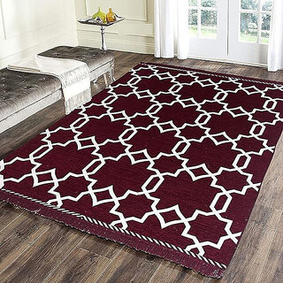 RADECOR Maroon Chenille Carpet (152 cm, X 213 cm, Rectangle) RADECOR Maroon Chenille Carpet (152 cm, X 213 cm, Rectangle)