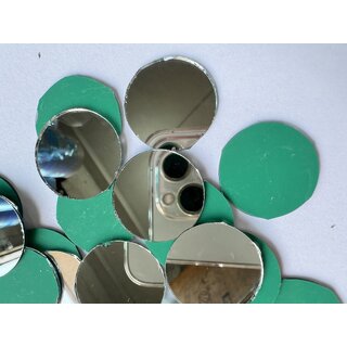                       MIRROR GLASS WORLDWIDE Silver Round Shape Mirror 24mm Perfect for Lippan, Fabric, Mandala Art, Jewelry Making                                              