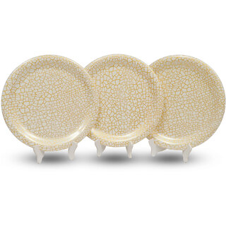 Aurka Melamine 11 Inch Full-Size Dinner Plates - White Gold Giraffe Pattern, Set of 3, Durable Stylish Aurka Melamine 11 Inch Full-Size Dinner Plates - White Gold Giraffe Pattern, Set of 3, Durable Stylish
