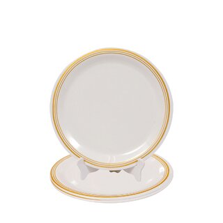 Aurka Melamine 11 Inch Full-Size Dinner Plates - White Gold, Set of 3, Durable Stylish Aurka Melamine 11 Inch Full-Size Dinner Plates - White Gold, Set of 3, Durable Stylish