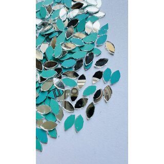                       MIRROR GLASS WORLDWIDE Eye Shape 4  8 mm 1100 Pieces 100 gm Decorative Mirrors for Lippan Art, Mandala, Fabric, Jewelry                                              