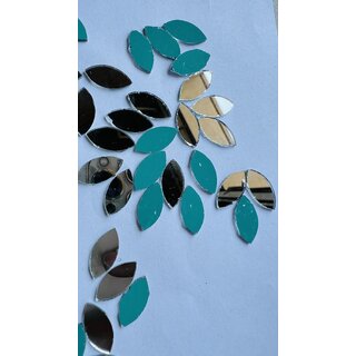                       MIRROR GLASS WORLDWIDE Eye Shape 8  16 mm 440 Pieces 100 gm Decorative Mirrors for Lippan Art, Mandala, Fabric, Jewelry                                              
