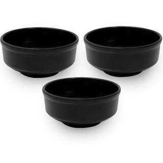 Ariya Melamine Soup Bowl - Black, Set of 3 | Durable, Easy to Clean & Perfect for Soup, Cereal & Snacks Ariya Melamine Soup Bowl - Black, Set of 3 | Durable, Easy to Clean & Perfect for Soup, Cereal & Snacks