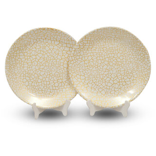 Ariya Melamine 10.5 Inch Dinner Plates - White & Gold Giraffe Pattern, Set of 2 | Durable, Lightweight & Easy to Clean Ariya Melamine 10.5 Inch Dinner Plates - White & Gold Giraffe Pattern, Set of 2 | Durable, Lightweight & Easy to Clean