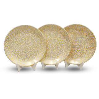 Ariya Melamine 10.5 Inch Dinner Plates - White & Gold Giraffe Pattern, Set of 3 | Durable, Lightweight & Easy to Clean Ariya Melamine 10.5 Inch Dinner Plates - White & Gold Giraffe Pattern, Set of 3 | Durable, Lightweight & Easy to Clean
