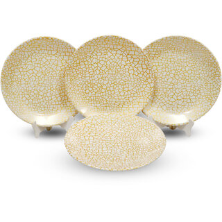 Ariya Melamine 10.5 Inch Dinner Plates - White & Gold Giraffe Pattern, Set of 4 | Durable, Lightweight & Easy to Clean Ariya Melamine 10.5 Inch Dinner Plates - White & Gold Giraffe Pattern, Set of 4 | Durable, Lightweight & Easy to Clean