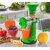 Manual Fruit Juicer with Hand Crank, Green, Citrus and Berry Press