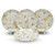 Aurka Melamine 12 Inch Full-Size Dinner Plates - White Base, Golden  Black, Set of 4, Durable  Stylish