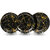 Aurka Melamine 11 Inch Full-Size Dinner Plates - Black  Gold, Set of 3, Durable  Stylish