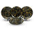 Aurka Melamine 11 Inch Full-Size Dinner Plates - Black  Gold, Set of 4, Durable  Stylish