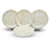 Aurka Melamine 11 Inch Full-Size Dinner Plates - White  Gold, Set of 4, Durable  Stylish