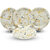 Aurka Melamine 11 Inch Full-Size Dinner Plates - White Base, Golden  Black, Set of 4, Durable  Stylish