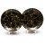 Ariya Melamine 10.5 Inch Dinner Plates - Black & Gold, Set of 2 | Durable, Lightweight & Easy to Clean