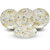 Ariya Melamine 10.5 Inch Dinner Plates - White Base, Golden & Black, Set of 4 | Durable, Lightweight & Easy to Clean
