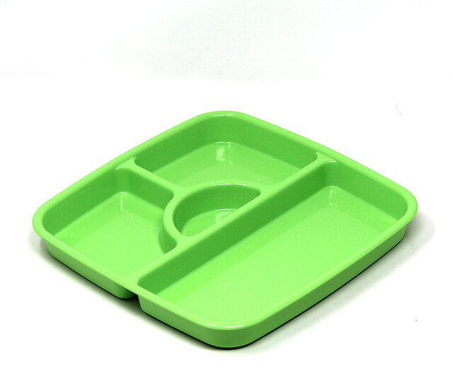 Signoraware unbreakable |Polypropylene | Microwave-safe Serving Thali Square (1 Pc, Green)
