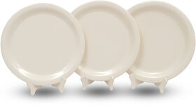 Ariya Melamine 11 Inch Dinner Plates - White, Set of 3 | Durable, Lightweight & Easy to Clean
