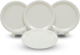 Ariya Melamine 11 Inch Dinner Plates - White, Set of 4 | Durable, Lightweight & Easy to Clean
