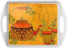 Ariya Melamine M8 Small Rectangle Serving Tray - Pack of 1 | Traditional Print, Durable & Easy to Clean