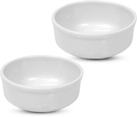 Globenox Melamine Soup Bowl - White, Pack of  2  Durable, Easy to Clean  Perfect for Soup, Cereal  Snacks