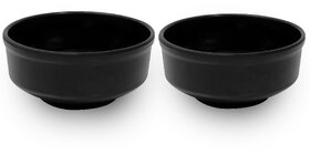 Globenox Melamine Soup Bowl - Black, Pack of  2  Durable, Easy to Clean  Perfect for Soup, Cereal  Snacks