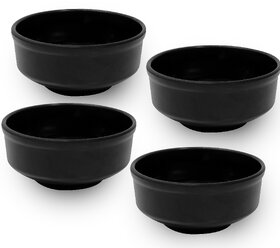 Globenox Melamine Soup Bowl - Black, Pack of  4  Durable, Easy to Clean  Perfect for Soup, Cereal  Snacks