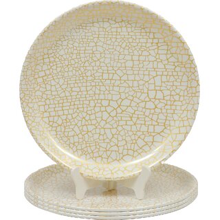 Ariya Melamine 12 Inch Dinner Plates - White & Gold Giraffe Pattern, Set of 4 | Durable, Lightweight & Easy to Clean Ariya Melamine 12 Inch Dinner Plates - White & Gold Giraffe Pattern, Set of 4 | Durable, Lightweight & Easy to Clean
