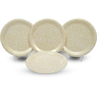 Ariya Melamine 11 Inch Dinner Plates - White & Gold Giraffe Pattern, Set of 4 | Durable, Lightweight & Easy to Clean Ariya Melamine 11 Inch Dinner Plates - White & Gold Giraffe Pattern, Set of 4 | Durable, Lightweight & Easy to Clean