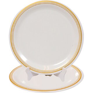 Ariya Melamine 11 Inch Dinner Plates - White & Gold, Set of 2 | Durable, Lightweight & Easy to Clean Ariya Melamine 11 Inch Dinner Plates - White & Gold, Set of 2 | Durable, Lightweight & Easy to Clean