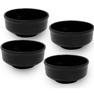 Globenox Melamine Soup Bowl - Black, Pack of 4 Durable, Easy to Clean Perfect for Soup, Cereal Snacks Globenox Melamine Soup Bowl - Black, Pack of 4 Durable, Easy to Clean Perfect for Soup, Cereal Snacks