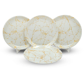 Globenox Melamine 11 Inch Dinner Plates - White Gold, Set of 4 Stylish, Break-Resistant Easy to Clean Globenox Melamine 11 Inch Dinner Plates - White Gold, Set of 4 Stylish, Break-Resistant Easy to Clean