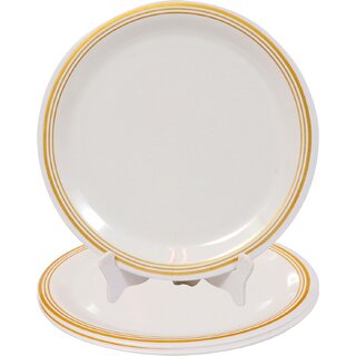 Globenox Melamine 11 Inch Dinner Plates - White Gold, Set of 3 Stylish, Break-Resistant Easy to Clean Globenox Melamine 11 Inch Dinner Plates - White Gold, Set of 3 Stylish, Break-Resistant Easy to Clean