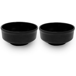                       Globenox Melamine Soup Bowl - Black, Pack of  2  Durable, Easy to Clean  Perfect for Soup, Cereal  Snacks                                              