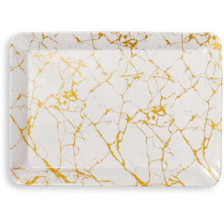 Globenox Melamine Rectangle Serving Tray (603, Golden White Small, Pack of 3) Durable, Lightweight Easy to Clean Globenox Melamine Rectangle Serving Tray (603, Golden White Small, Pack of 3) Durable, Lightweight Easy to Clean