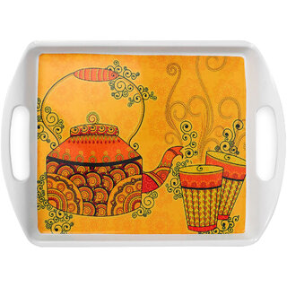 Globenox Melamine M8 Small Rectangle Serving Tray - Pack of 1 Traditional Print, Durable Easy to Clean Globenox Melamine M8 Small Rectangle Serving Tray - Pack of 1 Traditional Print, Durable Easy to Clean