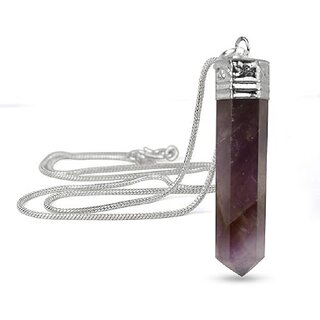 Amethyst Pencil Shape Pendant Crystal Stone Elegant Purple Hue for Men Women Amethyst Pencil Shape Pendant Crystal Stone Elegant Purple Hue for Men Women